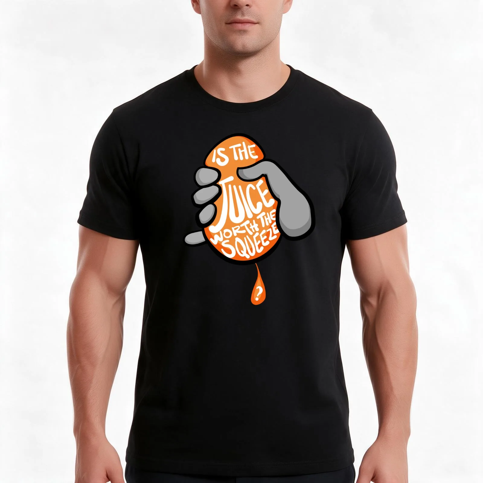 Is The Juice Worth The Squeeze? T-Shirt, Summer Casual Cotton Tee, Oversized Streetwear Tops, Vintage Graphic Print, 100% Cotton