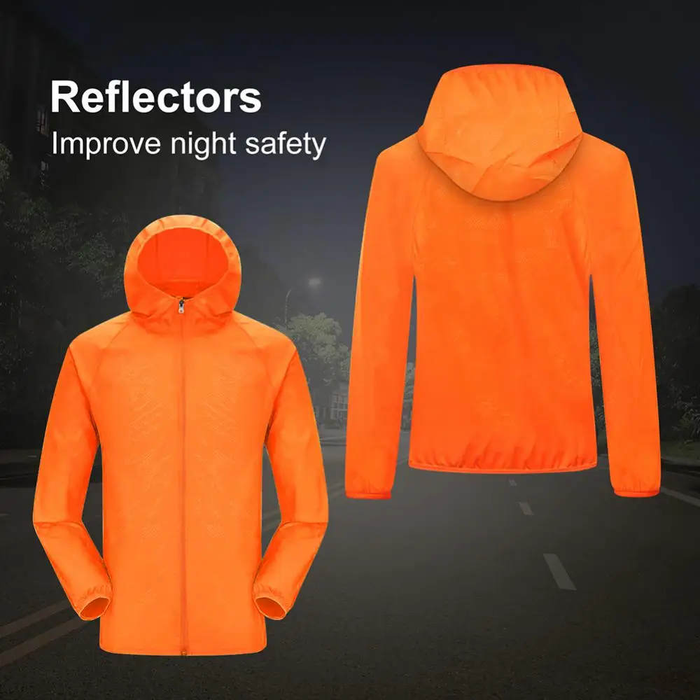 Men Cycling Jackets Hooded Windproof Waterproof Reflective Mtb Bicycle Long Sleeve Cycle Clothing Cycling Jerseys Vest Wind Coat