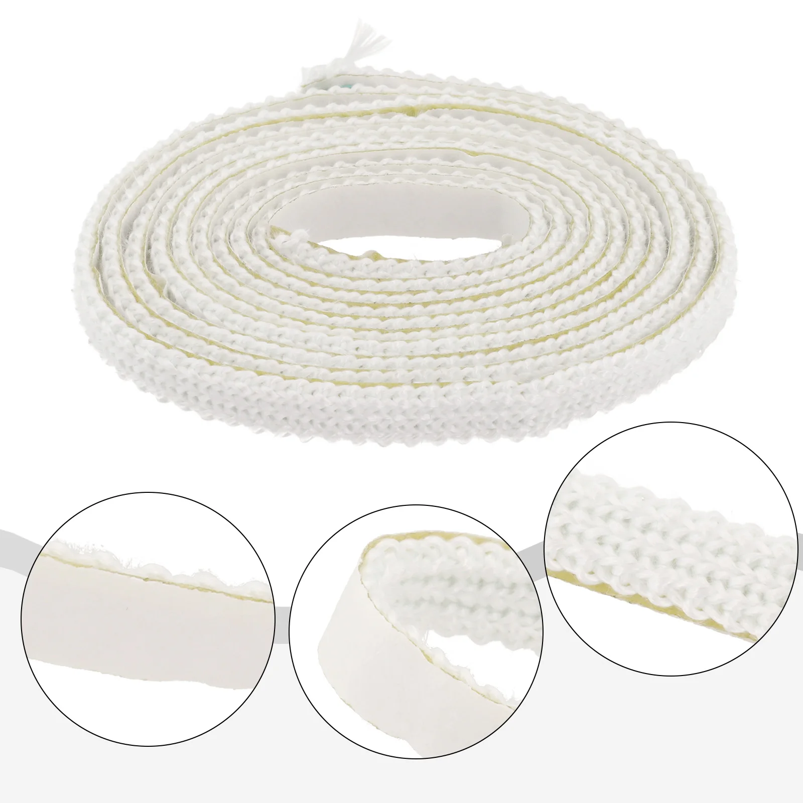 Herramientas autoadhesivas para sellado de puertas de horno, cuerda plana, estufa de pellets, junta de calefacción, sello de vidrio autoadhesivo, nuevo