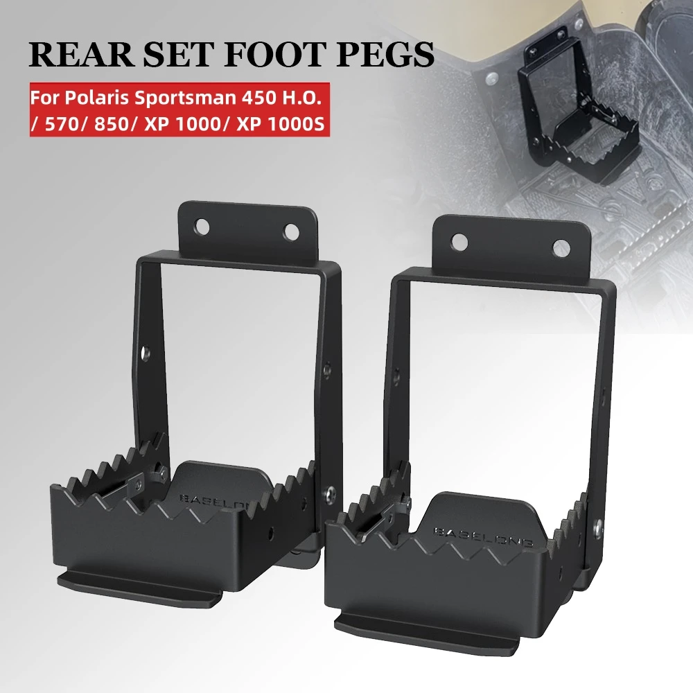 

For Polaris Sportsman 450 H.O./ 570/ 850/ XP 1000/ XP 1000S Motorcycle Footrest Relocation Rear Stainless Set Foot Pegs