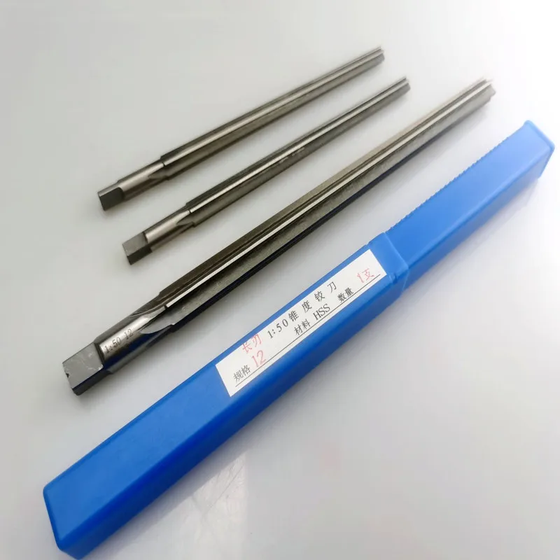 HSS extension 1:50 taper machine reamer 3-16mm, manual reamer for machine tool hole expansion and precision cutting