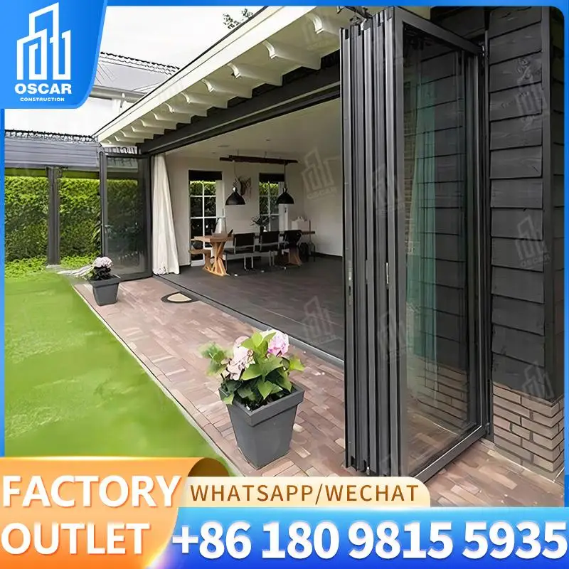 

Customizable High Functioning Accordion style Bifold Door for European Commercial Spaces Factory Direct Supply Bifold Door