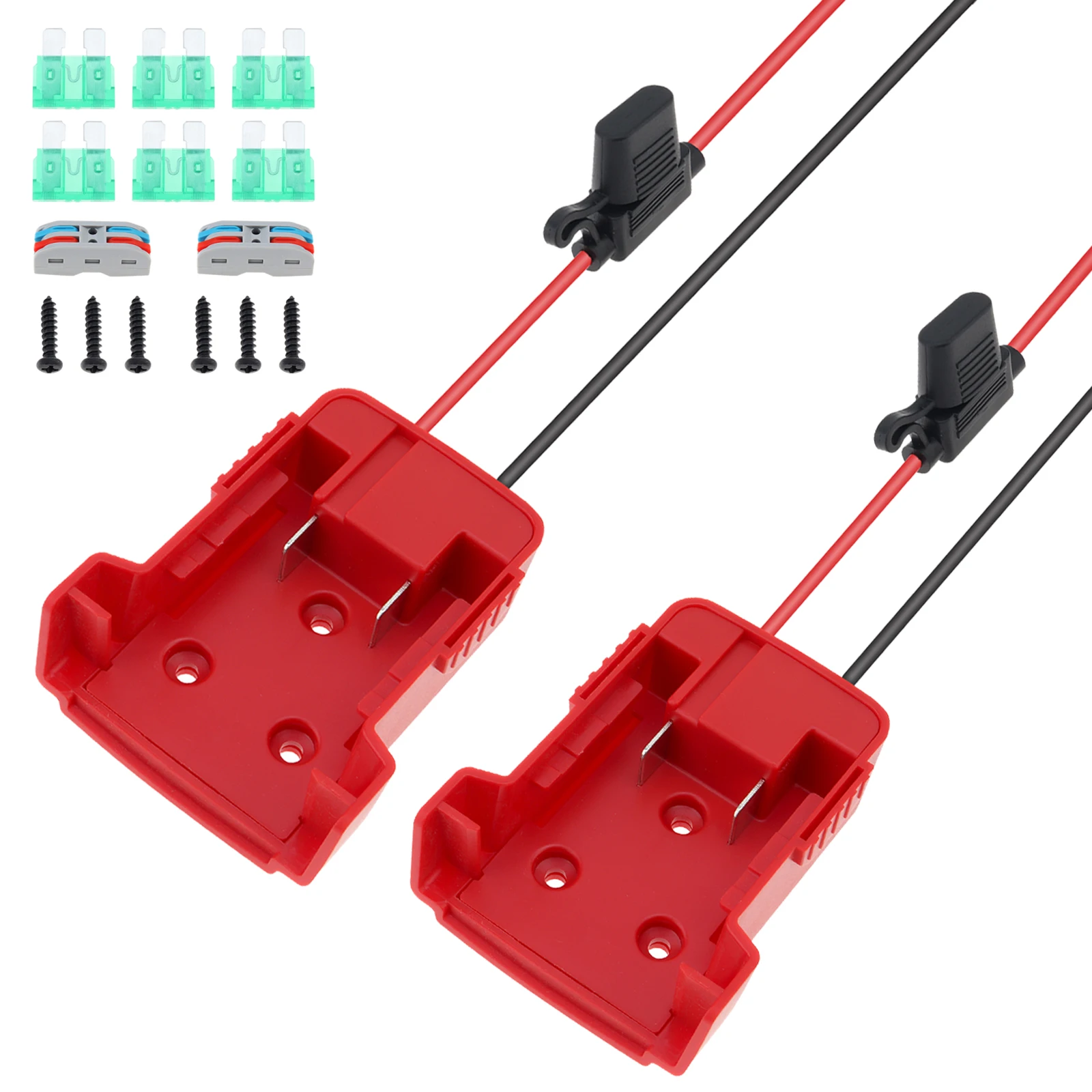 

2pcs Power Wheel Adapter Battery Conversion Kit Fit for Milwaukee M18 Battery/Kids Ride On Toy with Fuse Holder,Wire TerminalKit