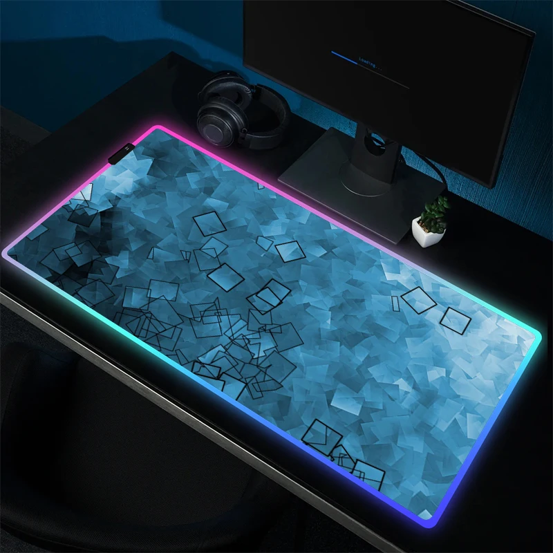 Rgb Gaming Muismat Zwart Wit Muismat Grote Antislip Bureaumat Led Game Rubber Muismat Gamer Hd Print Computertapijt