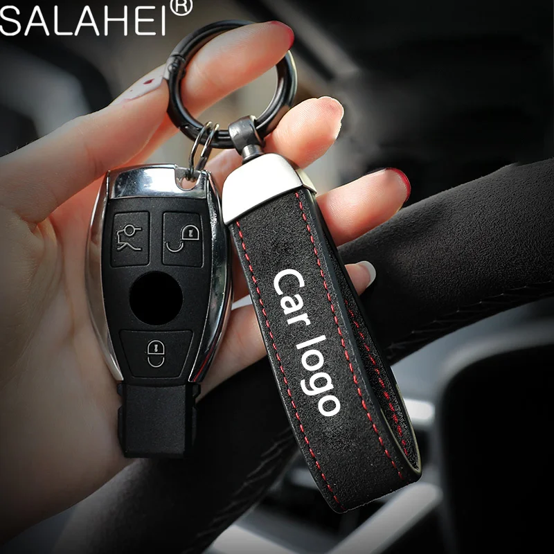 High-Grade Suede Car Key Chains Anti-Lost Clasp Keyring For Toyota GR GAZOO RACING Yaris Hilux Corolla Prius Avensis Auris Rav4