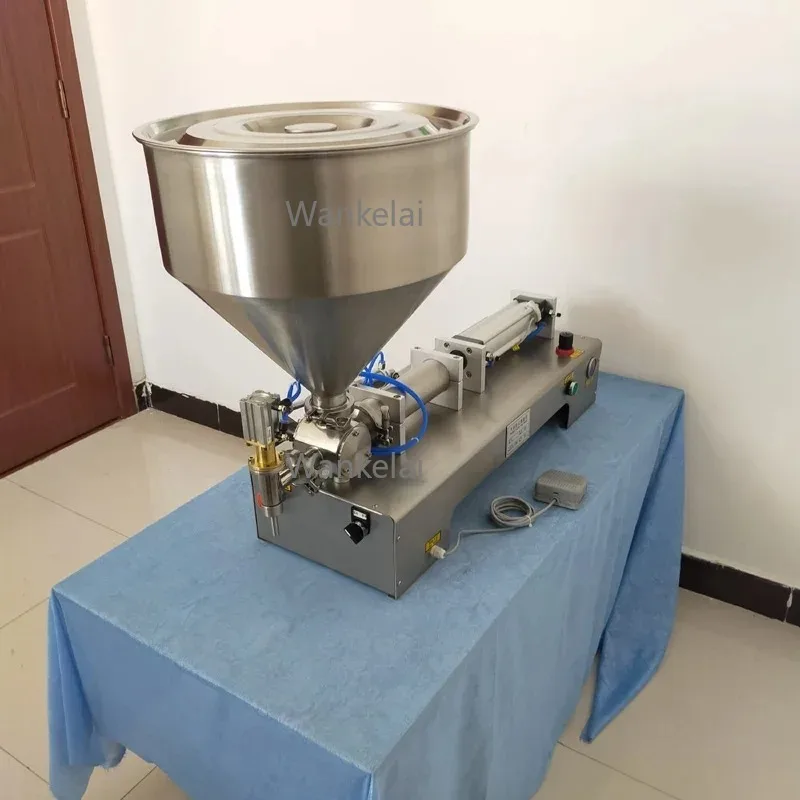 

Automatic Honey Cream Filling Machine Pneumatic Viscous Liquid Chili Sauce Gel Peanut Butter with Conveyor Filler