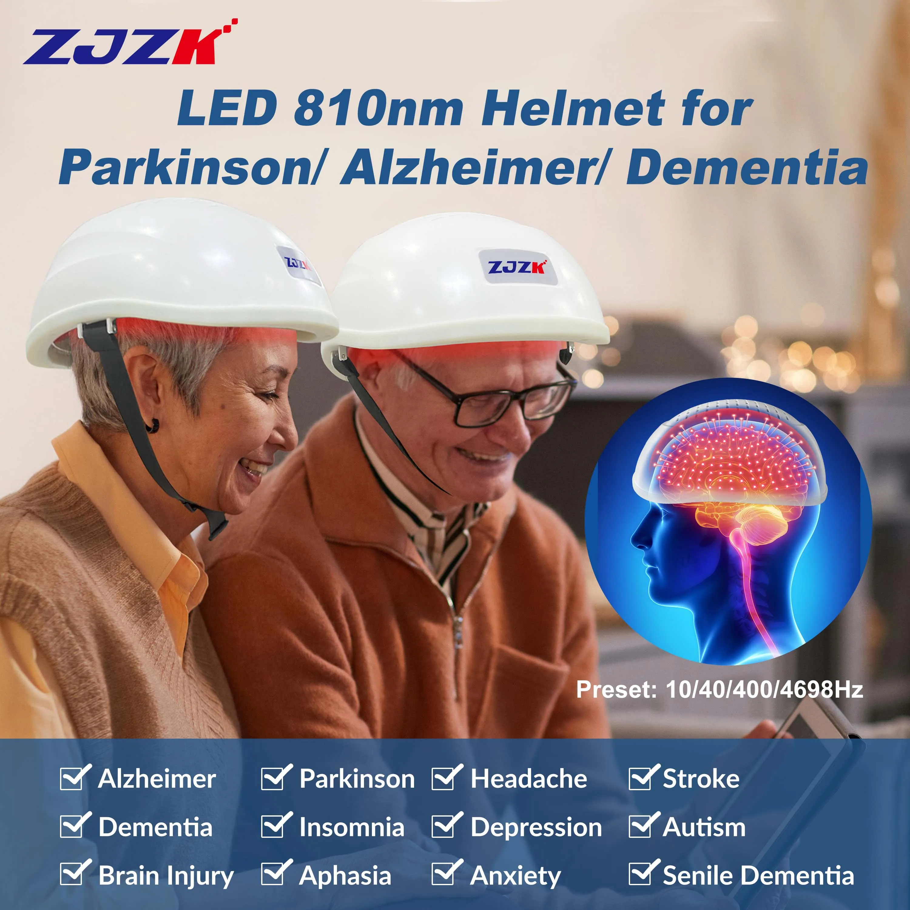 

ZJZK Depression Helmet Brain Stimulation Transcranial Therapy Machine Red Light Therapy For Brain Stimulation Depression