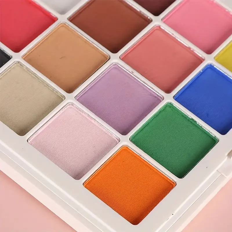 Kit de polvo degradado sólido para uñas, paleta de colorete, pigmento de 9 colores, decoración de uñas, brillo fino mate, potencia y brillo, 1 caja