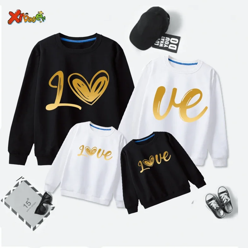 

Family Matching Outfits Heart Love Sweatshirt Hoodies Kids Clothing Baby Girl Long Sleeve Shirt Boy Outfit Family Holiday Spring