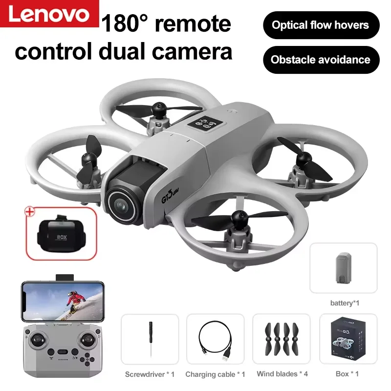 Lenovo Gt3 Max Drone 8k HD Luchtfotografie Groot scherm Optische stroompositionering Borstelloze intelligente obstakelvermijding UAV