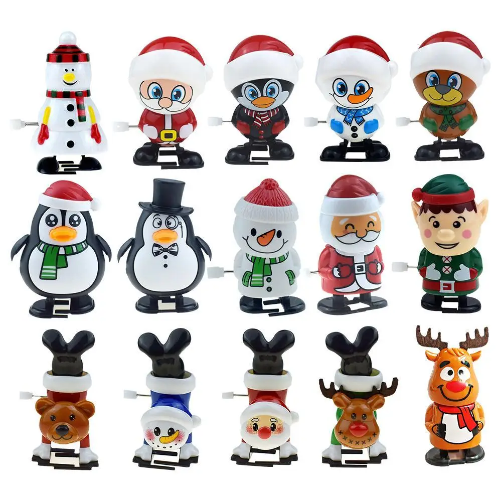 Christmas Wind Up Toys Walking Santa Claus Elk Penguin Snowman Clockwork Toy Home Decor Christmas Decorations New Year Gift