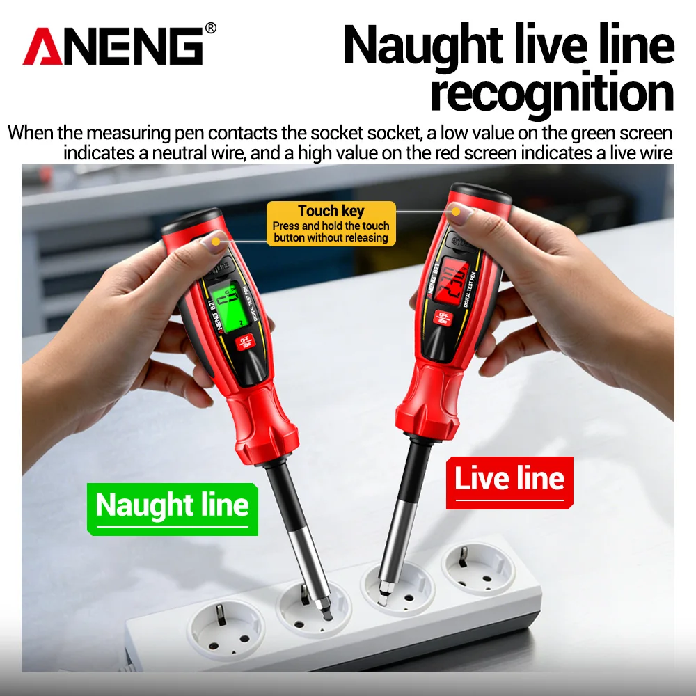 

30~1000V Voltage Tester Pen ANENG B21 Smart Sensing Non Contact 10 replaceable batch heads Rechargeable Portable Detection Tools