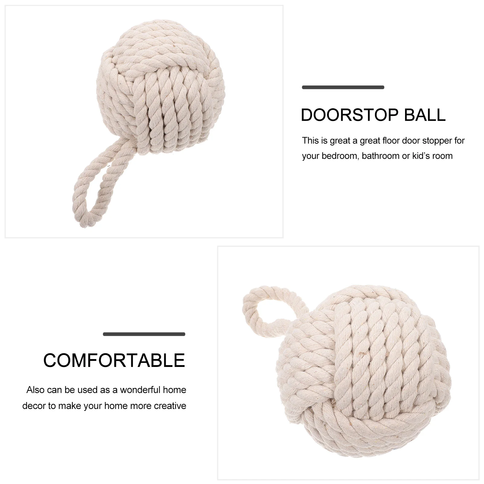 Door Stop Ball Handle Stopper Doorstop Lovely Anti-collision Cotton Linen