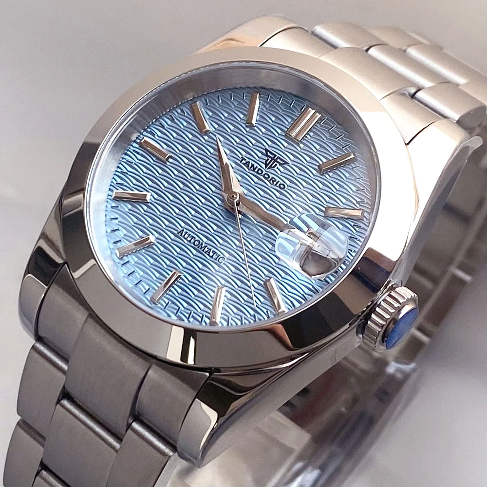 NH35A Movement Stainless Seel 36mm Tandorio Automatic Watch for Men 39mm Teextured Dial Sapphire Crystal Mechanical Lady Watches