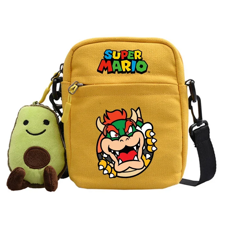 Bolso de hombro de Super Mario Bros para niño y niña, bandolera de princesa Peach, Luigi Bowser Yoshi, bolsos de mensajero para niño, Satchel de