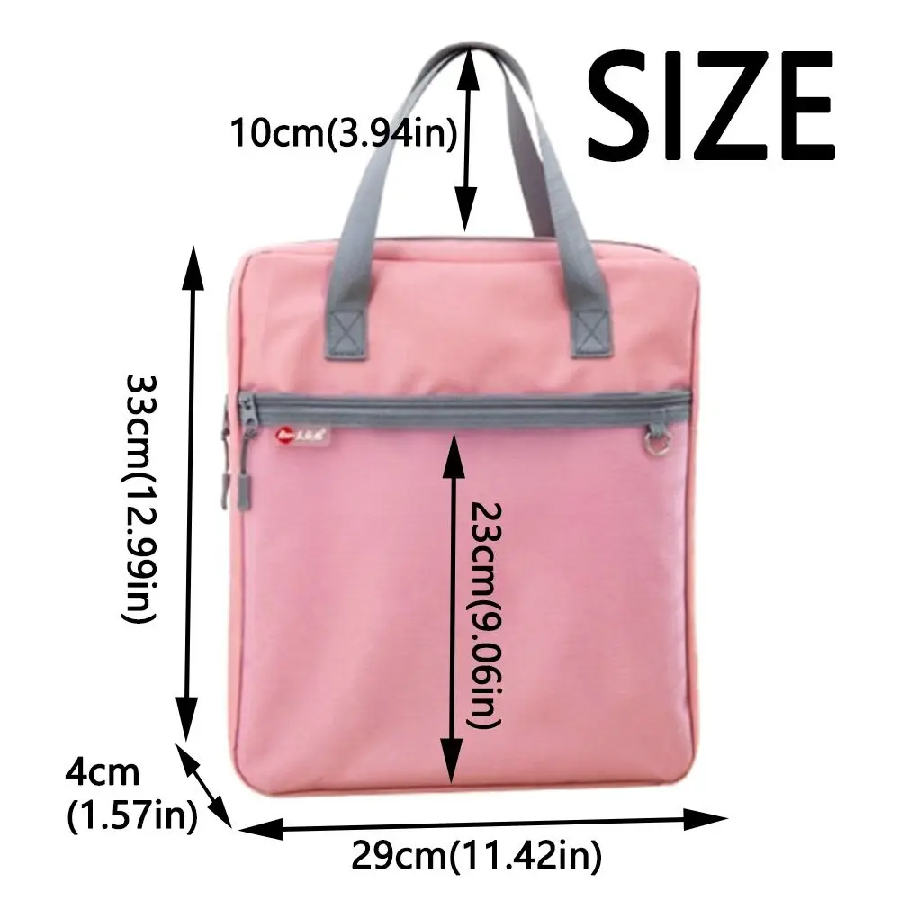 Portable Book Storage Bag Waterproof Large Capacity A4 File Organizer with Handle Dustproof Document Storage Bag
