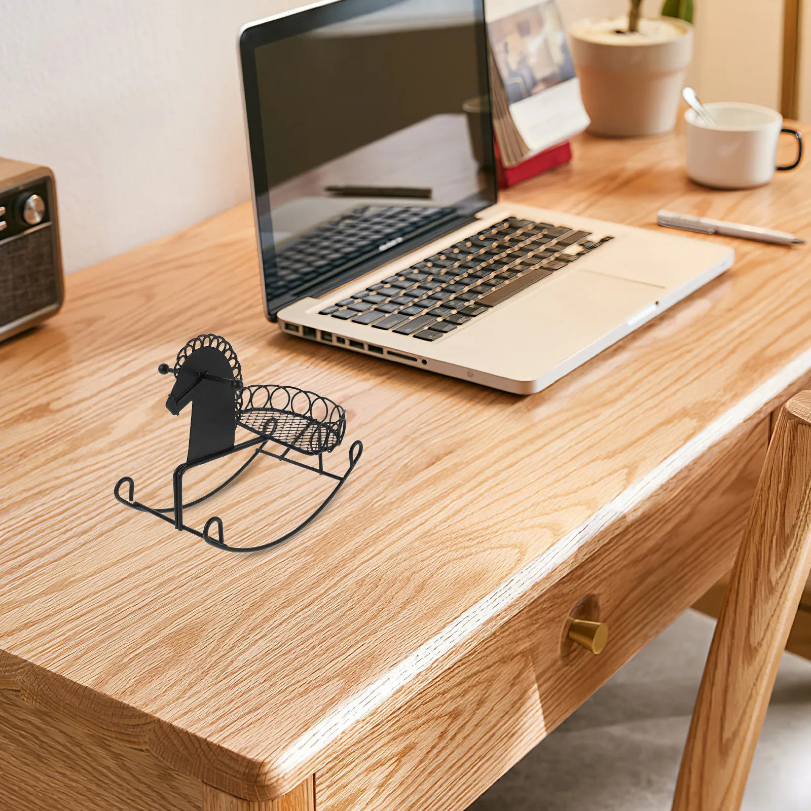 

2Pcs Miniature Rocking Horse Decor Metal Figurines Dollhouse Accessories Photography Props Mini House Ornament for Creative Play