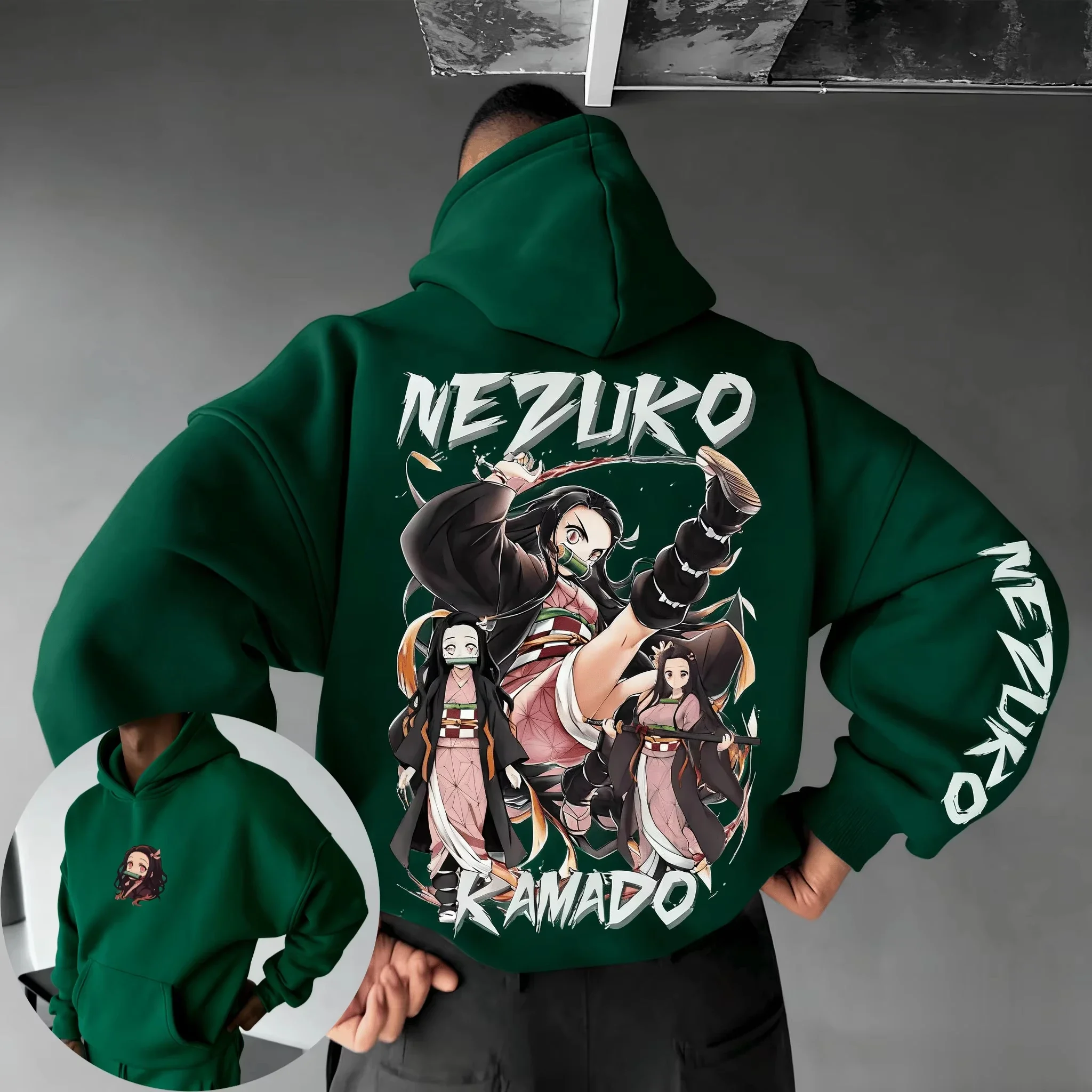 شيطان القاتل 2026 جديد حار Nezuko Kamado أنيمي هوديي البلوز المرأة الشارع الشهير بلايز عادية الكرتون طباعة ربيع الخريف الموضة #1