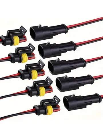 10PCS 2 Pin Way Electrical Wire Connector, 18AWG Male Female Plug Socket, Quick Disconnect Wire Connectors for Car, Truck