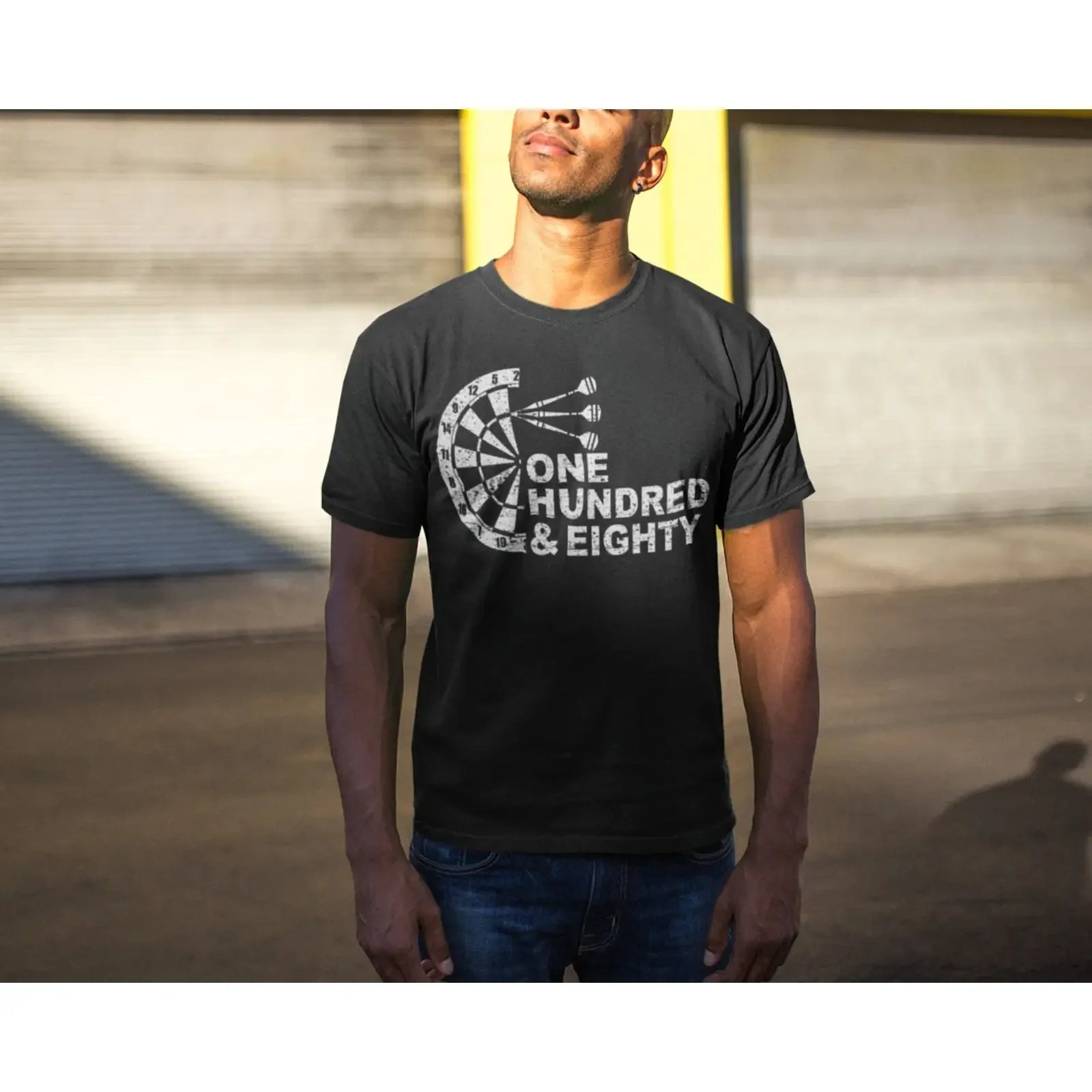 Dart T Shirt Men Player Dartboard vintage Washed Unisex Stylish Top For Everyday Wear Soft Slightly graphic Breathable