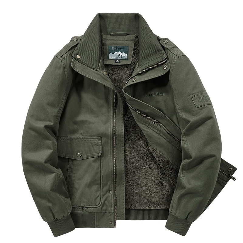 

Мужское зимнее летное пальто, тяжелый флисовый кардиган, бомбер, военная куртка с меховым воротником, армейская тактическая куртка-авиатор Jaqueta Masculina