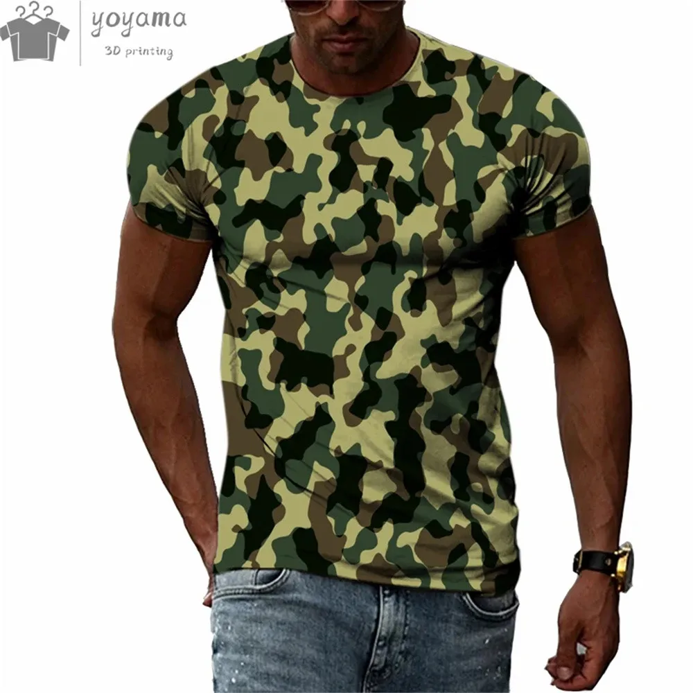 Summer Fashion camouflage 3D printing Men T-shirt Trendly Casual Personality Tees Harajuku Street O-neck Short Sleeve Tops tee