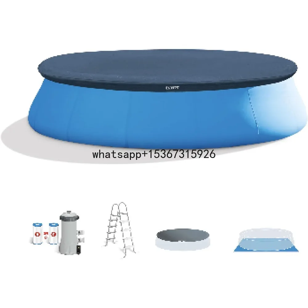 28167EH Easy Set Inflatable Swimming Pool Set: 15ft x 48in  Includes 1000 GPH Cartridge Filter Pump  Removable Ladder