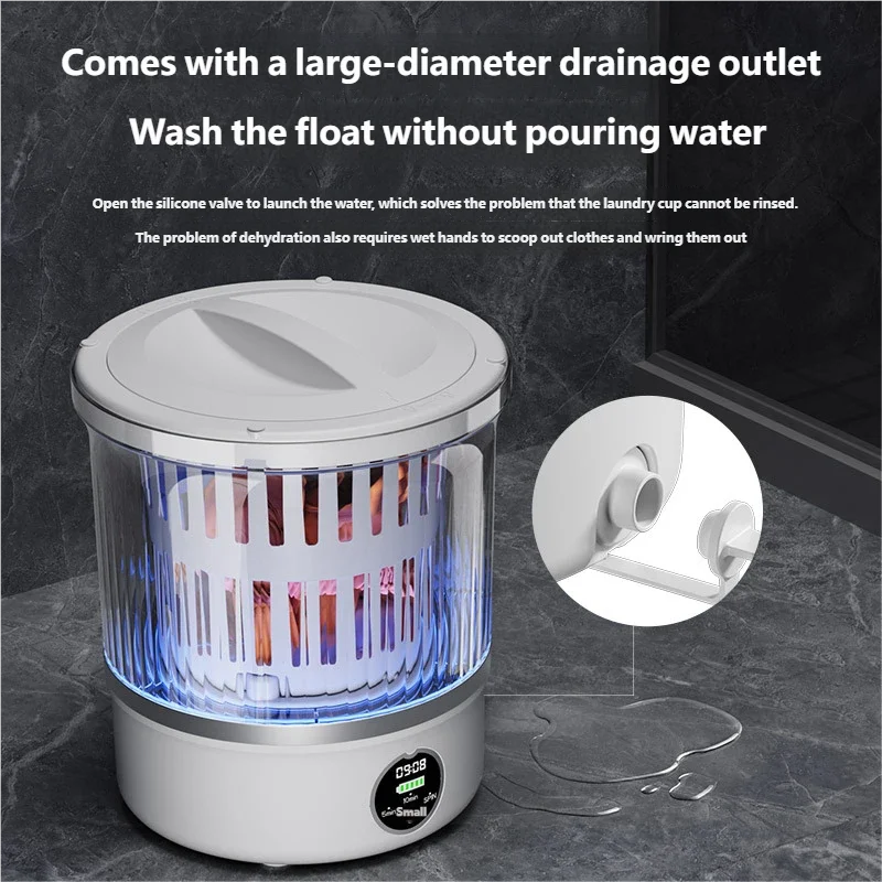 HOMEFISH Dehydrated Underwear Washing Machine Fully Automatic Dormitory Mini Mini Sock and Underwear Washing Machine image 4