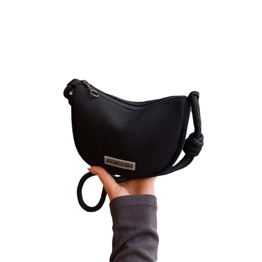 

Korean Style Half Moon Bags Waterproof Adjustable Strap Dumpling Shoulder Bag Lightweight Large Capacity Sports Crossbody Bag