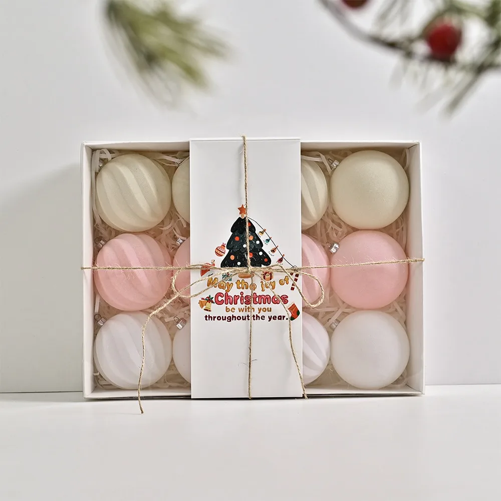 

Colorful Christmas Ball Ornaments Shatterproof Reusable Christmas Tree Hanging Balls Plastic Flocking Christmas Spheres Pendant