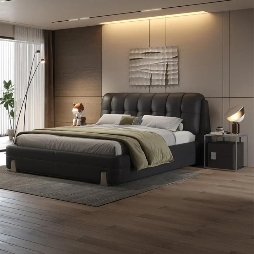 

Queen Lounge Floor Bed Frames 180x200cm Adults Full Size Nordic Bedroom Beds 2 People Headboard Double Home Bedroom Furniture