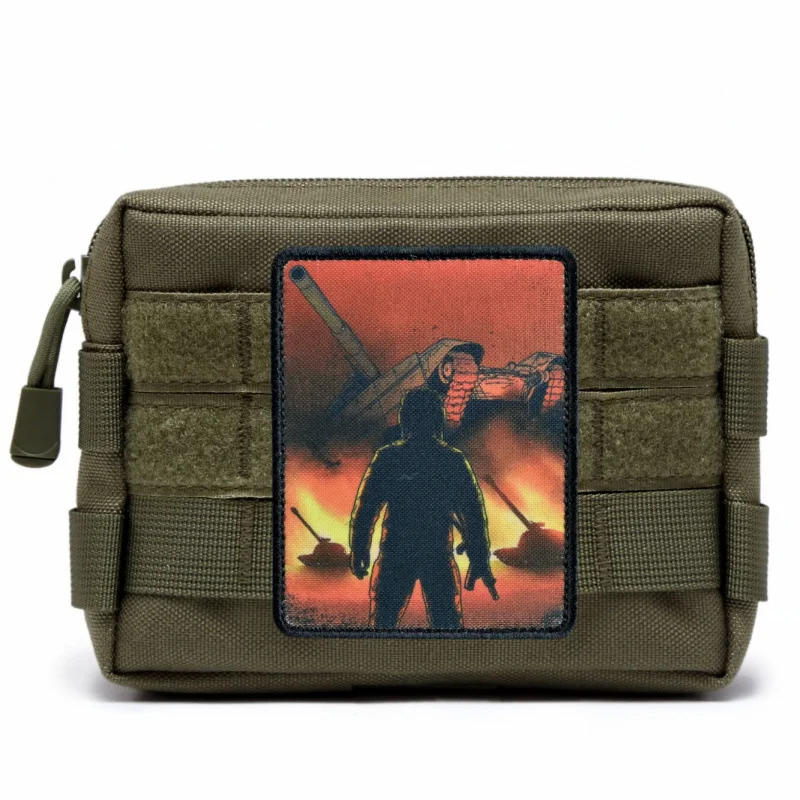 War Terminator Tactical Printing Patch Military Hook and Loop Morale Badge Backpack Hats Decorative Sticker Patches for Clothing