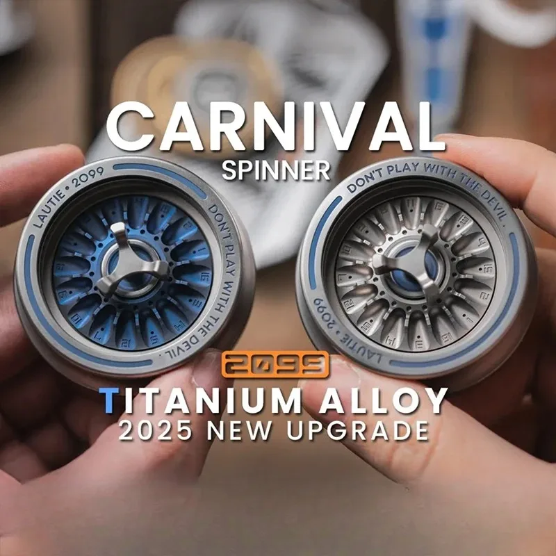 LAUTIE Titanium Blue Carnival Spinner Fidget Spinner 2099 Series Fidget Toys Adults Office Desk Accessories