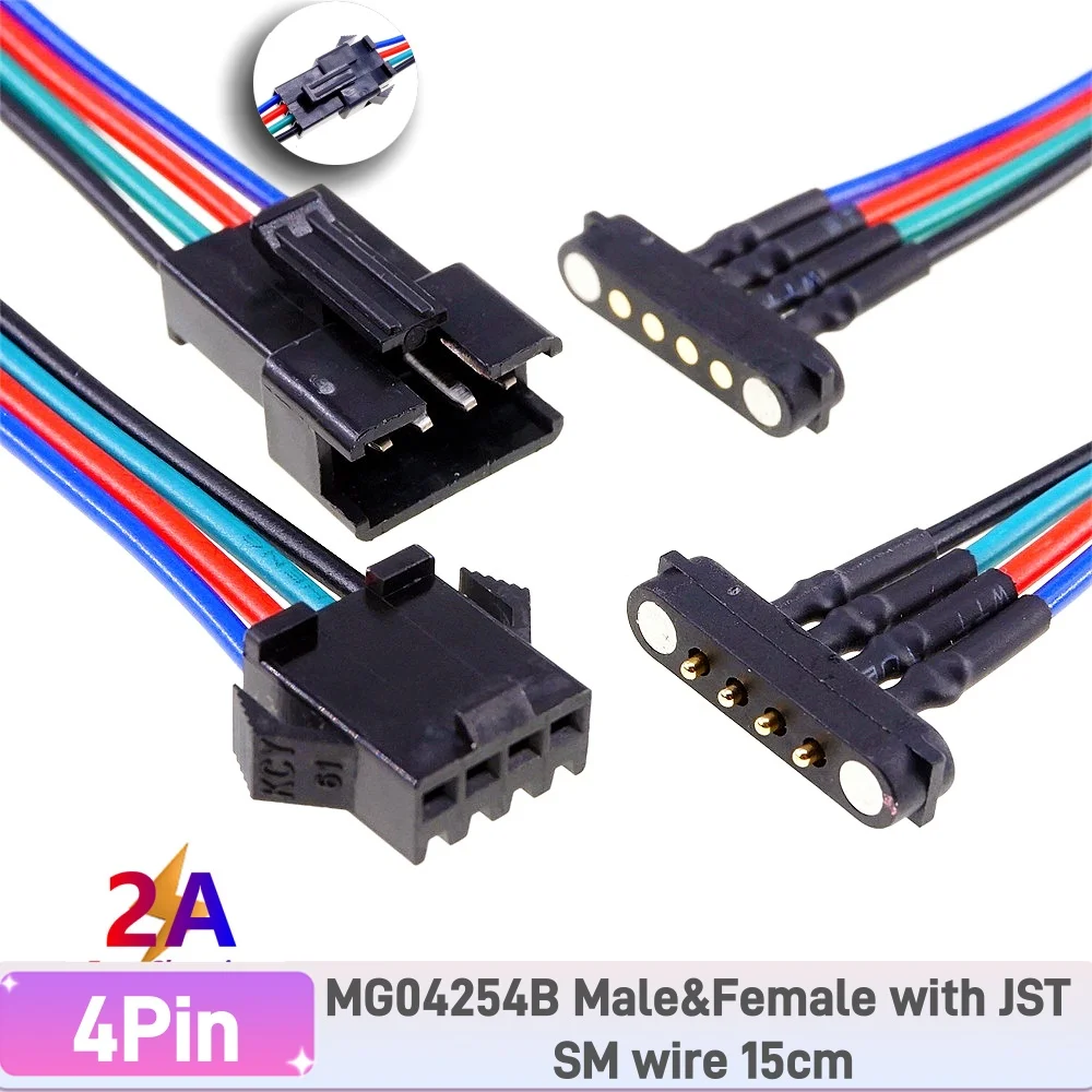1 paar 2A Magnetische Pogo Pin JST SM Steckdose Verlängern Kabel Stecker 2 3 4 5 6 Pin Männlich Weiblich adapter Led Streifen Lampe Fahrer