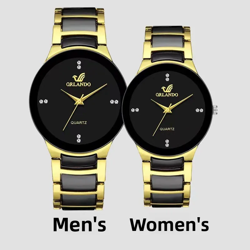 Alloy Unisex Black Dial Steel Quartz Business Watch Hot Sale