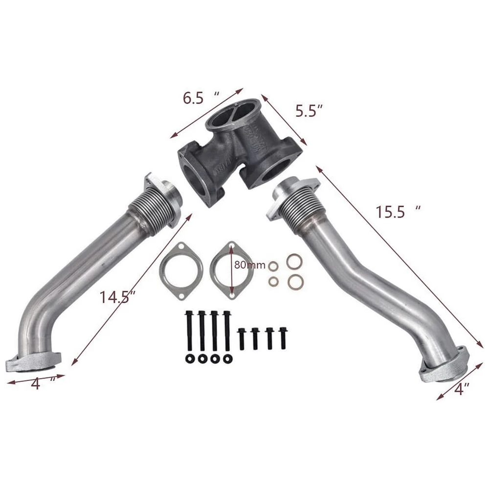 Bellowed Up Pipe Upgrade Kit For 99.5-03 Ford Super Duty 7.3L Powerstroke Diesel