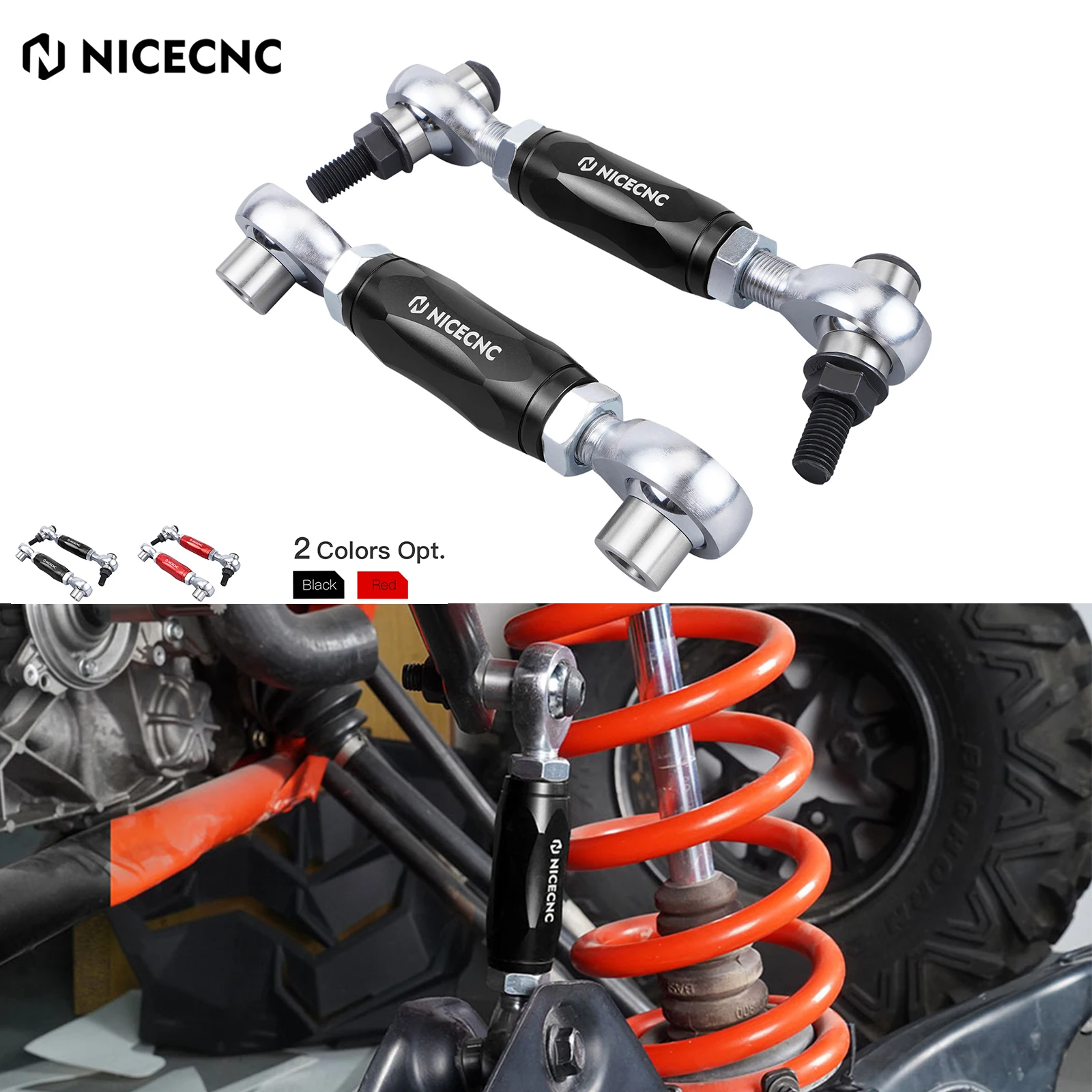 NICECNC UTV For Can-AM Maverick X3 Sway Bar Stabilizer Links 4x4 Turbo DPS 2018-2020 2019 2017 Max R RR Accessories 2Pcs