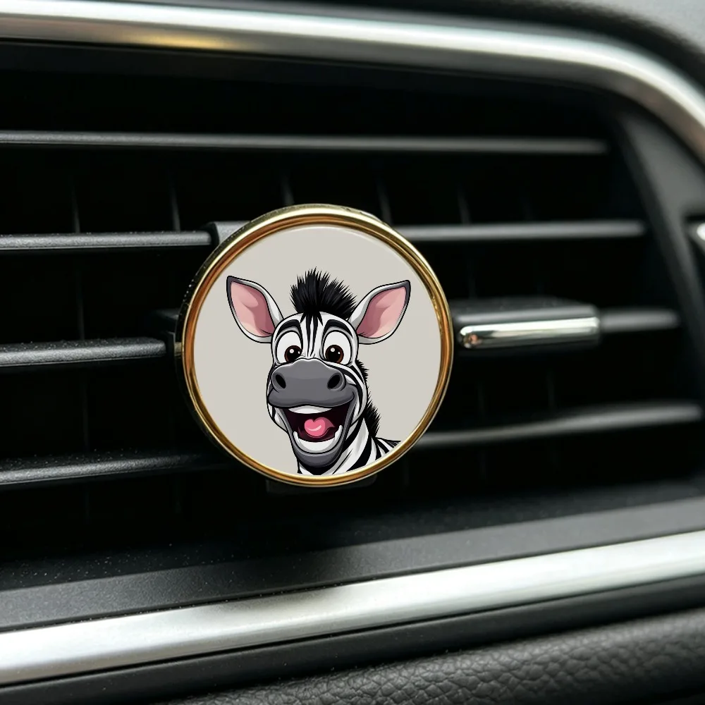 2026 Premium Funny Zebra Expression Unscented Car Vent Clip Without Essential Oil, Stylish Car Air Outlet Decor, Ideal Present