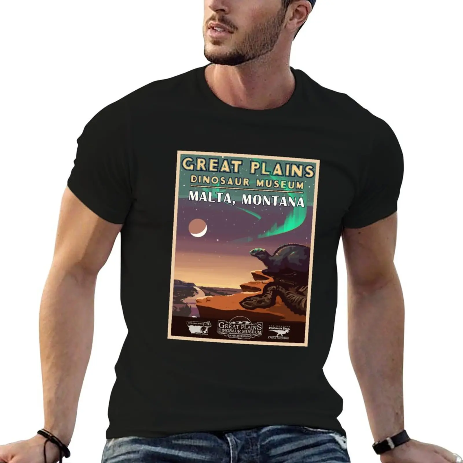 Great Plains Dinosaur Museum T-Shirt Work Wear Breathable Tee