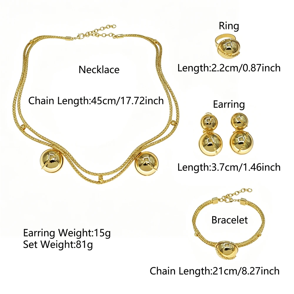 Brazilian women's jewelry set 4 pieces romantic flower design unique elegant Dubai bride wedding necklace
