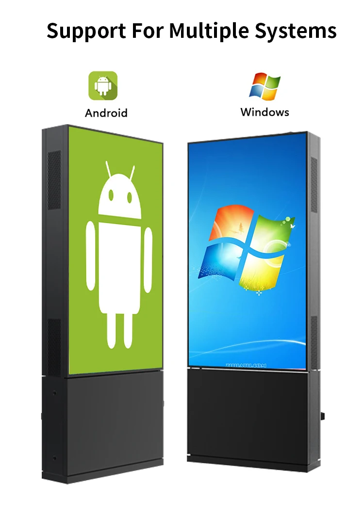 VETO حافة ضيقة للغاية في الهواء الطلق 4K الإعلان LCD لافتات رقمية 55 65 75 بوصة IP66 مقاوم للماء الطابق الدائمة الطوطم