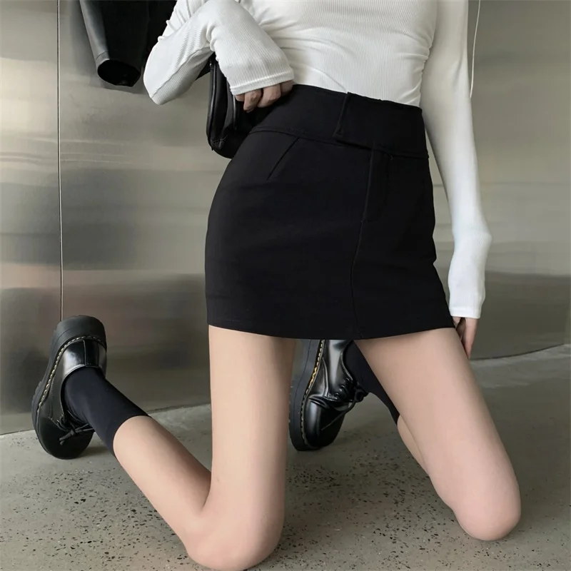 Bla Hoge Taille Sexy f Rok Broek vrouwen Elastische Afslanken Strakke Fit Casual Sle A-lijn ort Rok voor herfst Winter