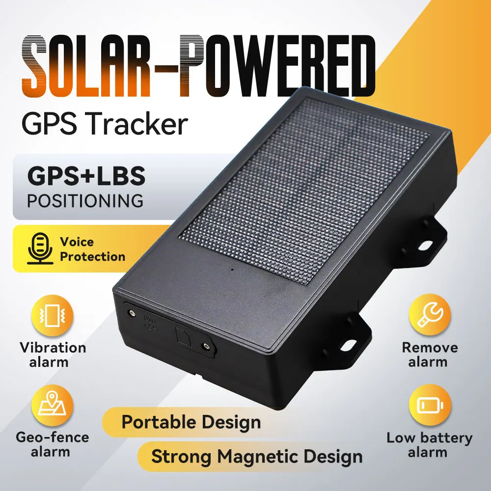 

4G Solar Powered GPS Tracker Real-Time Tracking IP67 Waterproof For Ranch Farm Hound Horse Cattle Animal 12000mAh Alert Locator