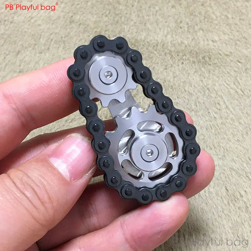 

Metal Bike chain fidget toys New Adult decompression Fingertip gyro Relief stress Sprockets Gears Finger gyroscope TS30