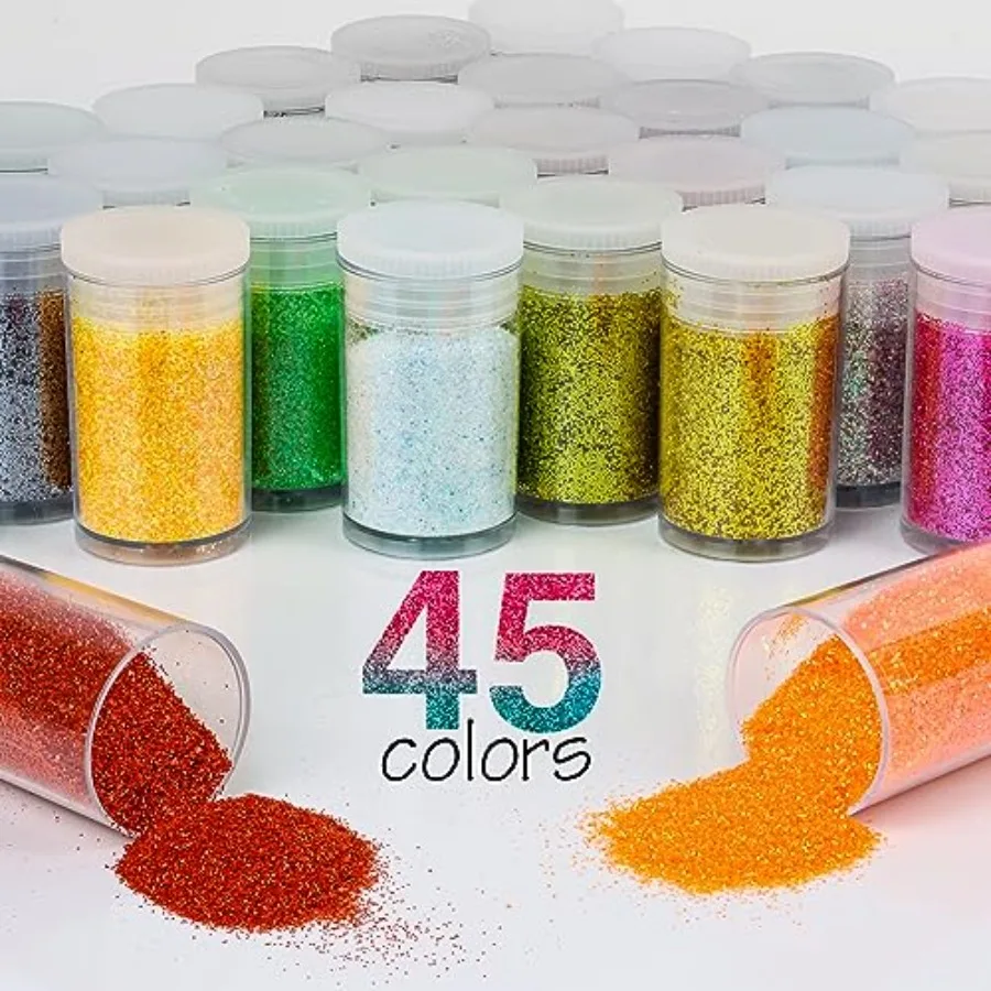 Fine Glitter for Epoxy Resin, Set of, Extra Fine Craft Glitter Powder, Assorted Nail Arts Glitter, Cosmetic Powder for Body Fac - view 2