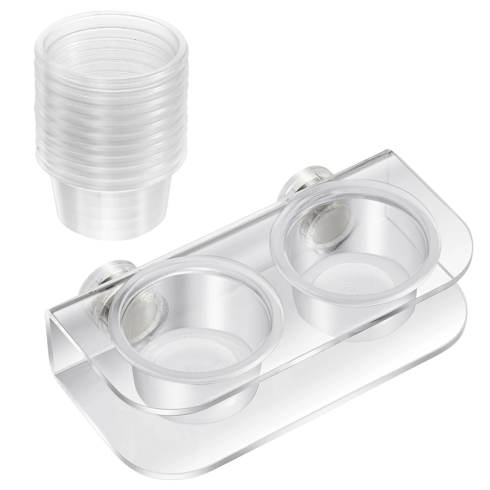

10pcs 10 Reptile Feeding Cups Durable Acrylic Pet Food Bowls Gecko Lizard Supplies Easy Small Animal Accessories