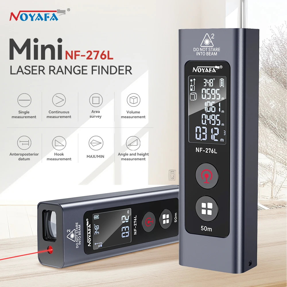 noyafa mini rangefinder laser nf276l 50m distancia medidor regua de medicao eletronica faixa tape finder nivel test tool 01