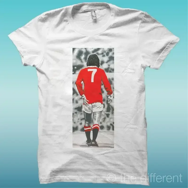 T-Shirt George Best 7 Blanc The Happiness Is Have My Neuf