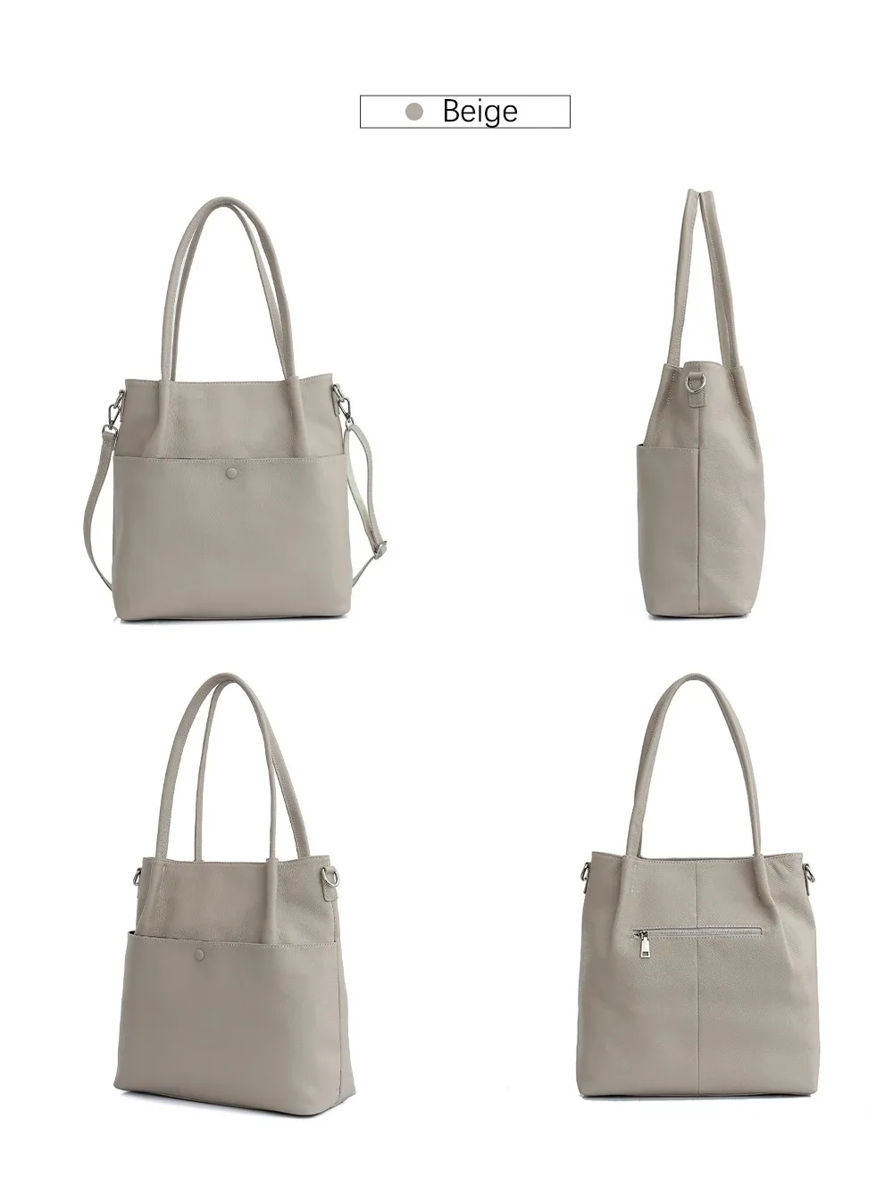 Zency Frauen Eimer Tasche Aus Echtem Leder Große Kapazität Shopper Luxus Casual Handtasche Weiblichen Umhängetasche Schulter Tragetaschen – Detail 11