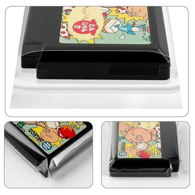 Sacs de protection pour cartouche Nintendo David no.icom, ruban adhésif transparent, anti-poussière, refermable, 100 pièces par paquet